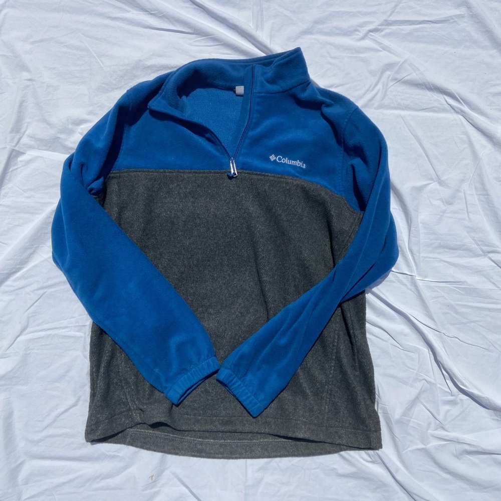 Vintage Columbia Blue and Grey Fleece, Large